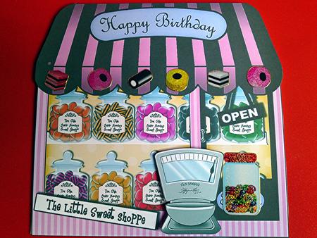 The Little Sweet Shop Shaped Card Decoupage N Greetings by Cynthia Massey