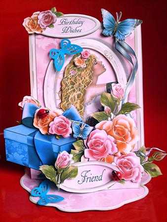 Giant Easel Tableau 3D Card Kit - Lady of the Roses by Cynthia Massey