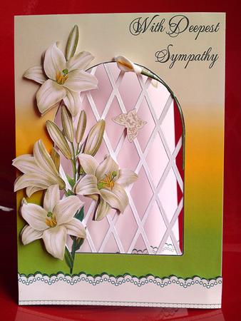 Sympathy Lilies - Trellis Card Kit by Cynthia Massey