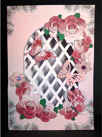 Roses & Butterflies - Trellis Card Kit by Cynthia Massey