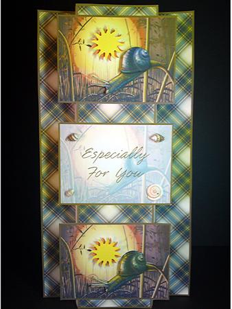 Snail in the Woods 3 Panel Foldback, Ideal for Men by Cynthia Massey