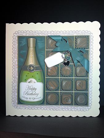 Birthday Champers Quick Card with 3D Decoupage by Cynthia Massey