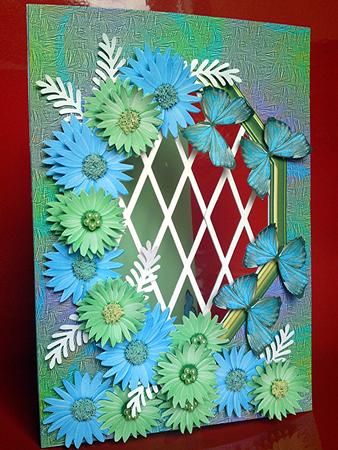 Silver Blue Butterflies - Trellis Card Kit by Cynthia Massey