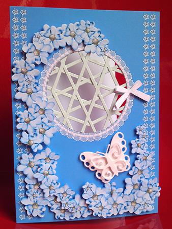 Blue Blossom and Lace - Trellis Card Kit by Cynthia Massey