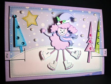 3D Xmas Poodle Animated Moveable Decoupage Card Kit by Cynthia Massey