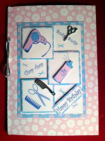 Hairdresser -3 Squares -pink by Cynthia Massey