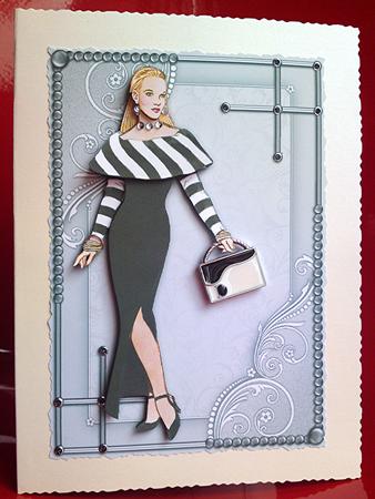 Flirty Frocks in Charcoal Decoupage by Cynthia Massey