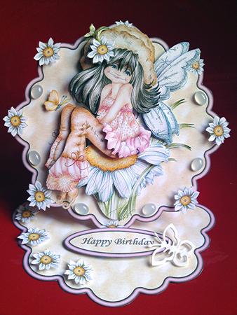 Daisy Fairy Flower Shaped Easel Card Kit by Cynthia Massey