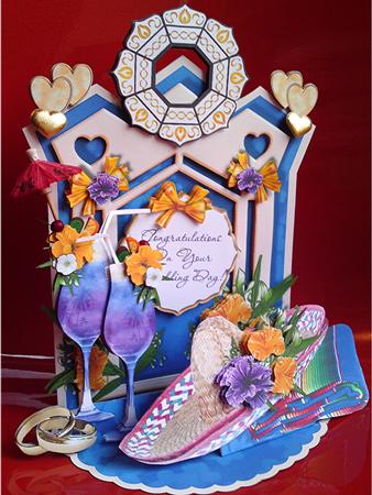 Giant Easel Tableau 3D Card Kit - Tropical Wedding by Cynthia Massey