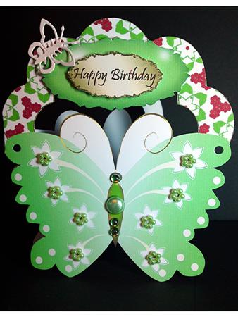 Joyful Summer Butterfly Shaped Card 1 by Cynthia Massey