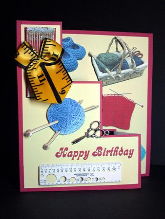 Knitting Tri-stepper Card by Cynthia Massey