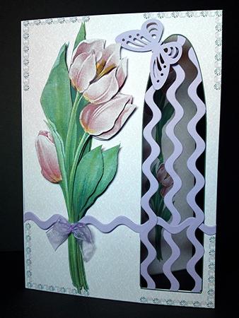 Vintage Pink Tulip Side Trellis by Cynthia Massey