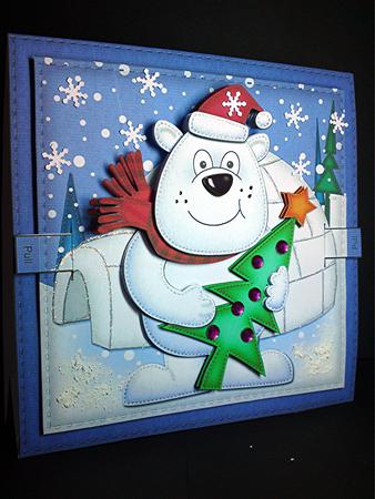 3D Ben Polar Bear Xmas Animated Moveable Wobble Head Card Ki by Cynthia Massey