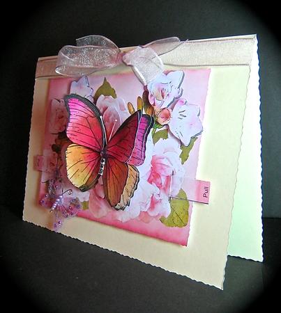 3D Butterfly N Flowers Animated Moveable Decoupage Card Kit by Cynthia Massey