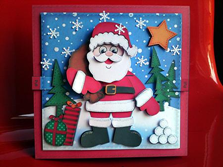 3D Santa Animated Moveable Wobble Head Card Kit by Cynthia Massey