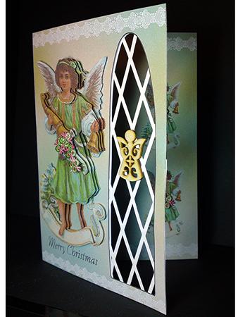 Vintage Cornucopia Angel Side Trellis Card by Cynthia Massey