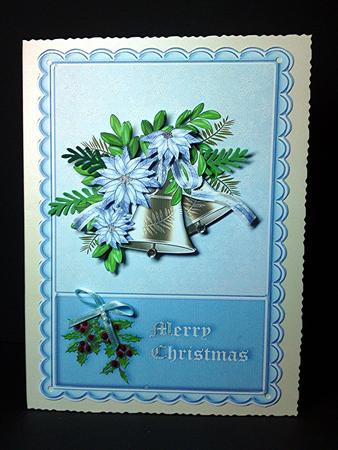Blue Poinsettia & Bells by Cynthia Massey
