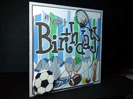 Birthday Sports N Games Fan Pyramage Topper by Cynthia Massey