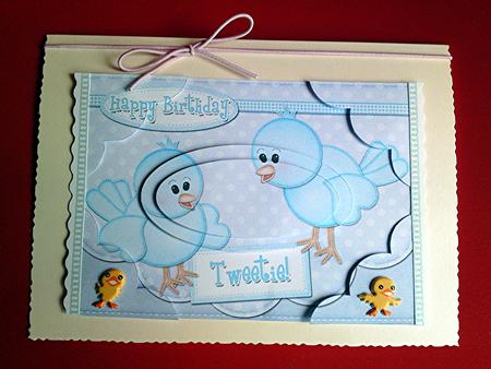 A5 Little Birdie Felties Scallop Corners and Pyramage by Cynthia Massey
