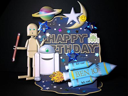 Giant Easel Tableau 3D Card Kit - Space Battles by Cynthia Massey