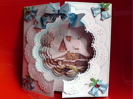 Open Fronts 7x7" Gatefold Card Kit - the Church in the Snow by Cynthia Massey
