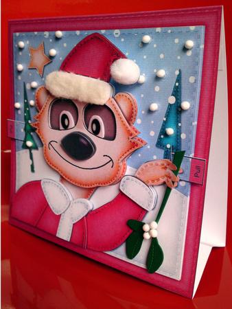 3D Meerkat Xmas Animated Moveable Wobble Head Card Kit by Cynthia Massey