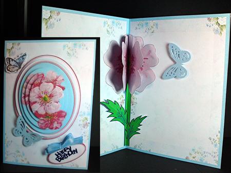 Dog Rose Flower Inside Card Kit by Cynthia Massey