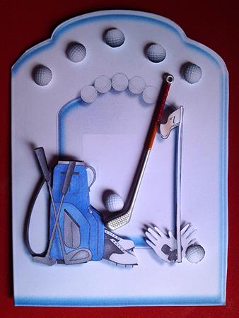 Golf Fathers Day Scalloped Top Quick Card by Cynthia Massey