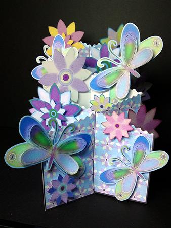 Ten Petalled Flowers Cascade Card Kit by Cynthia Massey