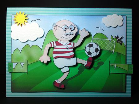 A4 Bert Loves Football Card Topper by Cynthia Massey