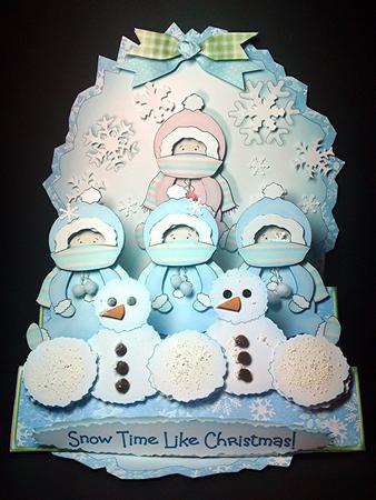 Easel Stepper 3D Card Kit - Snow Babies by Cynthia Massey