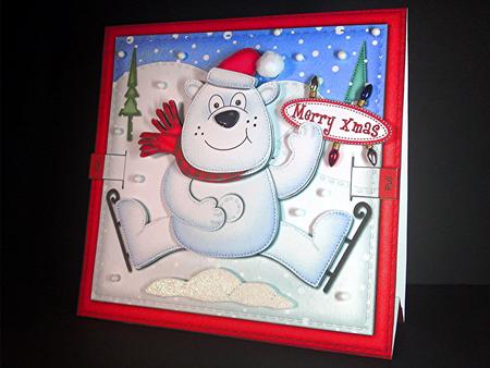 3D Ben Polar Bear Animated Moveable Wobble Head Card Kit by Cynthia Massey