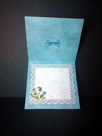 Pansy on Butterfly Lace Matching Insert Square Landscape by Cynthia Massey