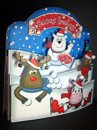 3D Xmas Festive Friends Pop Out Card Kit by Cynthia Massey