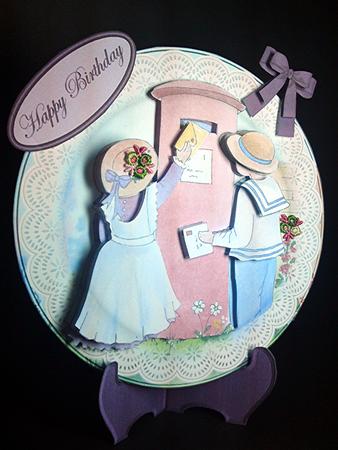 Posting the Letter 8x8 Plate Card with Stand by Cynthia Massey