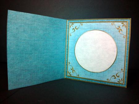 Square 'gold Metallic Frame' Card Front or Insert by Cynthia Massey
