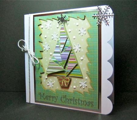 Triangle Christmas Tree Topper & Mitten Tags 1 by Cynthia Massey