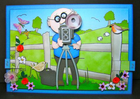 3D Flash Bert Animated Moveable Decoupage Card Kit by Cynthia Massey