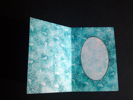 Romantic Flowers A5 Oval Frame Card Front or Insert by Cynthia Massey