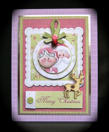 Mr & Mrs Santa Card Front for Mum & Dad by Cynthia Massey