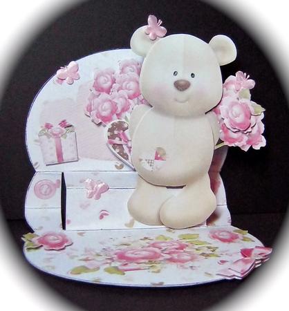 Teddy with Flowers 3D Mini Stepper by Cynthia Massey