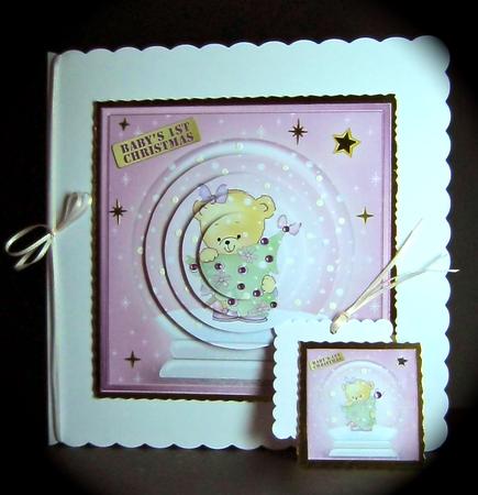 Xmas Rosie's Xmas Tree Snowglobe Circle Pyramage Topper by Cynthia Massey