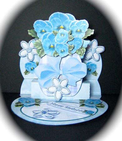 Blue Pansies Mothers Day or Birthda 3D Mini Stepper by Cynthia Massey