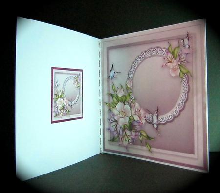 Anemones and Butterflies on a Brod Angl Frame-8x8 Inse Plate by Cynthia Massey