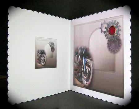 Steampunk Motorbike Matching 8in x 8in Insert Plate by Cynthia Massey