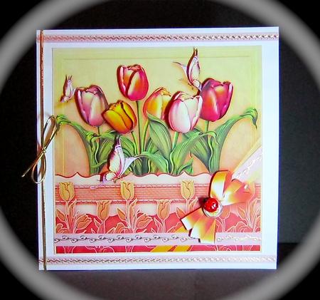 Colourful Tulips 8in x 8in Decoupage by Cynthia Massey