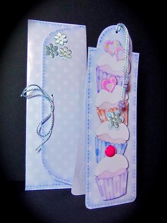 Cupcakes Bookmark Card N Envelope by Cynthia Massey
