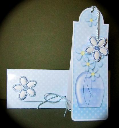 Flower Vase Bookmark Card N Envelope by Cynthia Massey