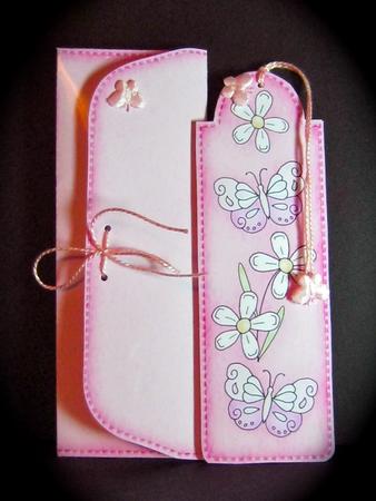 Fluttery Butterflies Bookmark Card N Envelope by Cynthia Massey