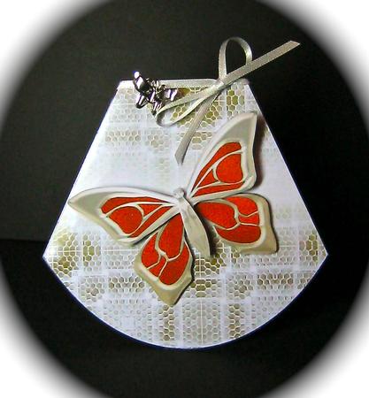 Peach Butterfly Wobble Card by Cynthia Massey